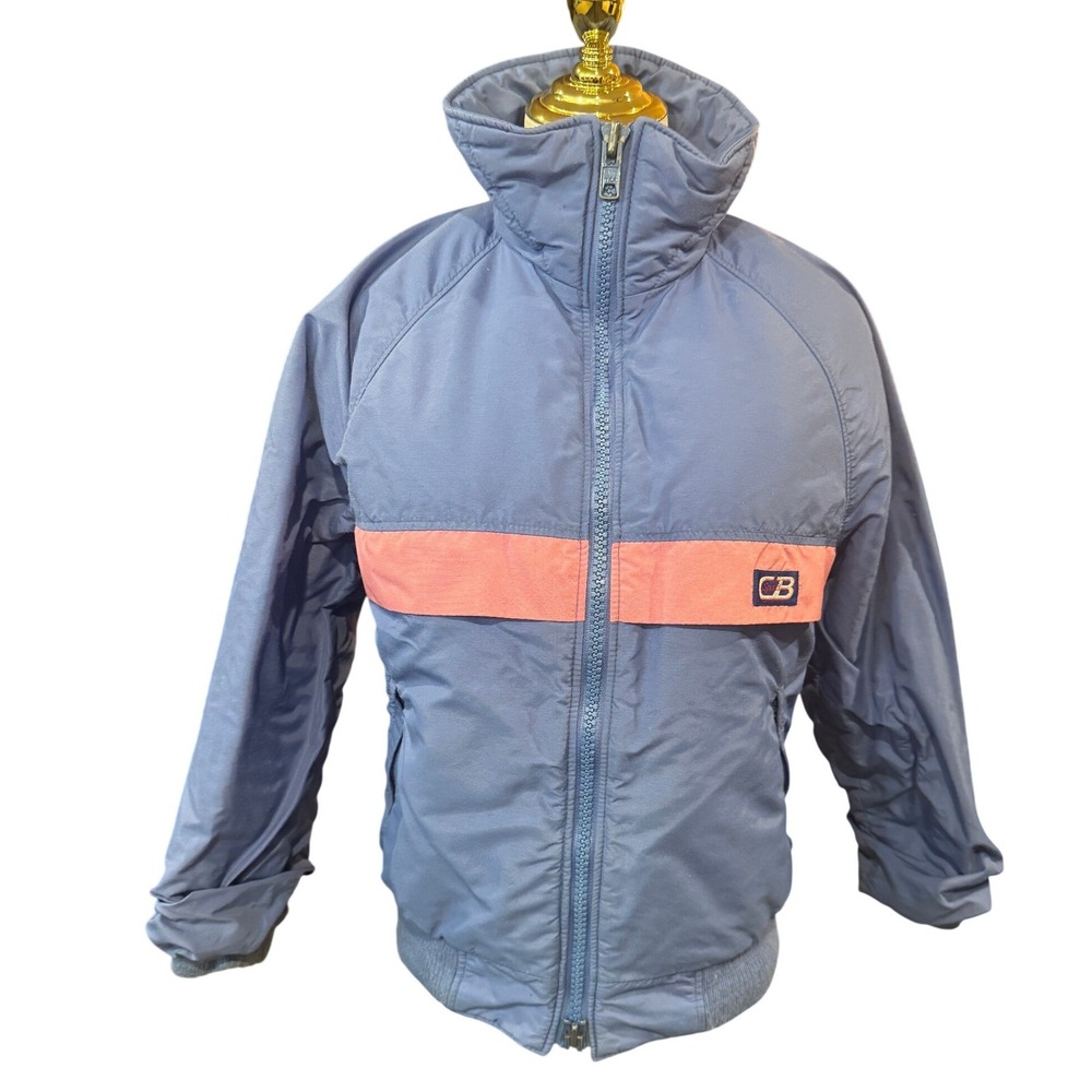 CB‎ Sports Ski Jacket Blue Pink Colorblock Full Zip Puffer Coat W M Vintage